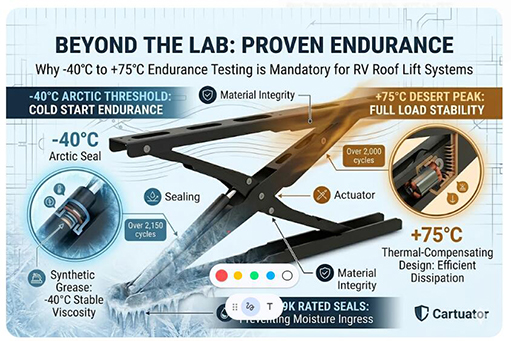 Beyond the Lab: Why -40°C to +75°C Endurance Testing is Mandatory for RV Roof Lift Systems